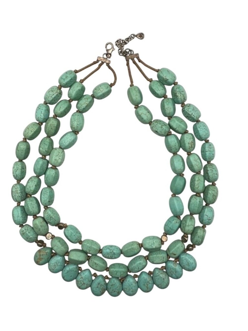 Silpada Sterling Silver Three Strand Howlite Drops of the Ocean Necklace N3023